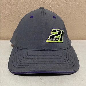Billy Moyer Mr Smooth #21 NASCAR Gray Purple Fitted Hat Cap Youth Size